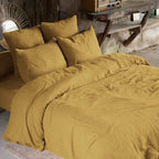 Housse De Couette 100% Gaze De Coton - Safran - Baton Rouge - The Bradery
