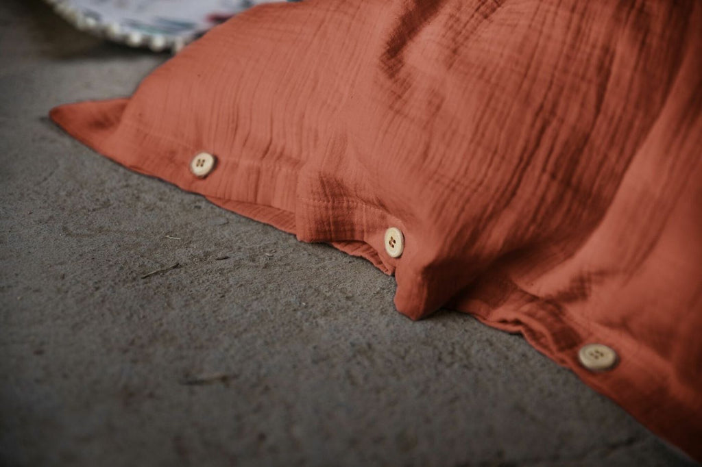 Housse De Couette 100% Gaze De Coton - Terracotta - Baton Rouge - The Bradery