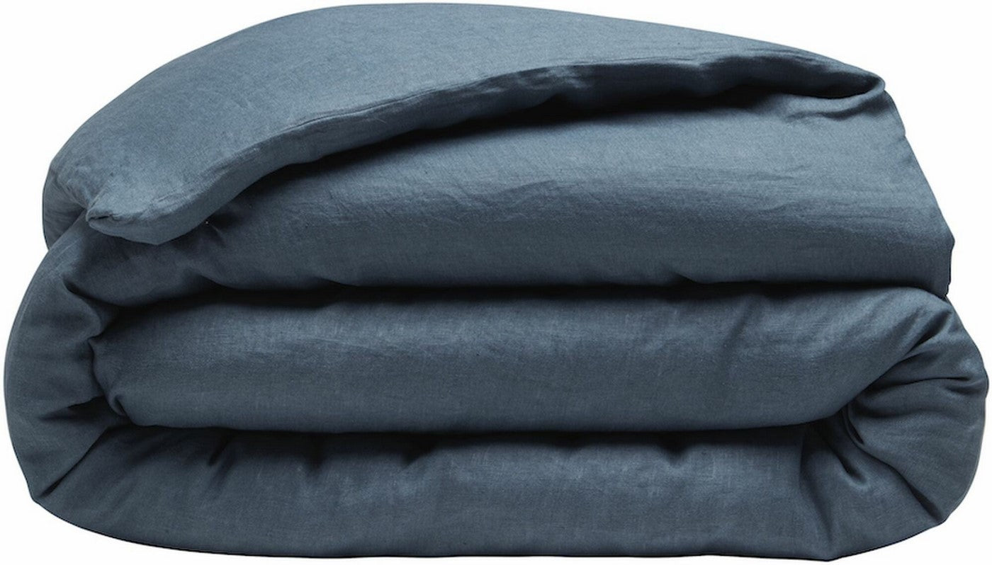 Housse De Couette 100% Lin Lavé Bleu Emeraude - Baton Rouge - The Bradery
