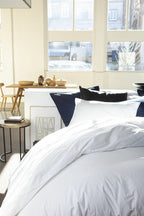 Housse De Couette 100% Percale De Coton Lavé 80Fils/Cm2 Blanc - Baton Rouge - The Bradery