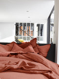 Housse De Couette 100% Percale De Coton Lavé 80Fils/Cm2 Paprika - Baton Rouge - The Bradery