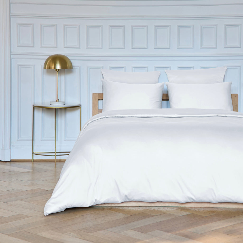 Housse De Couette Alexane - 100% Satin De Coton - Blanc