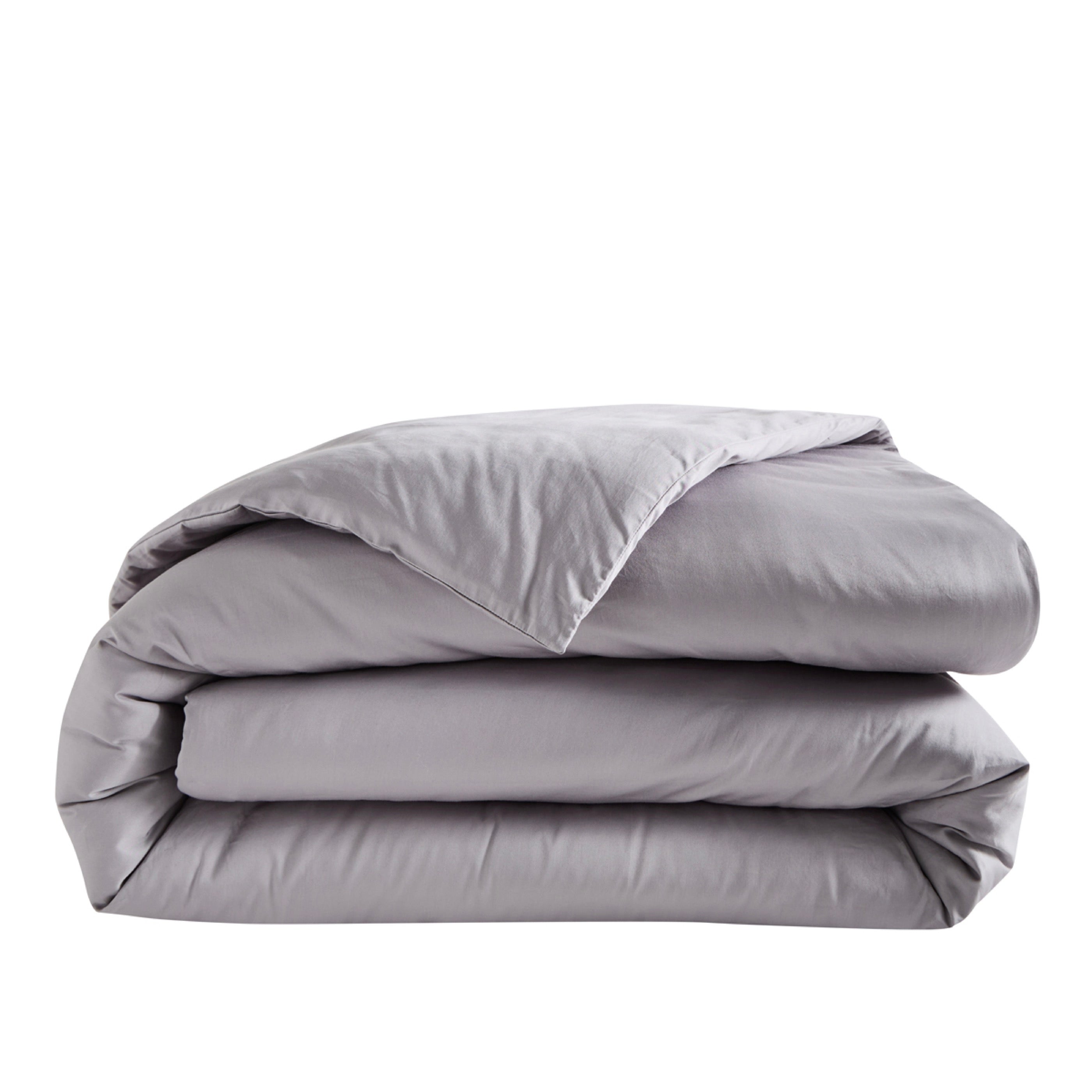 Housse De Couette Alexane - 100% Satin De Coton - Gris