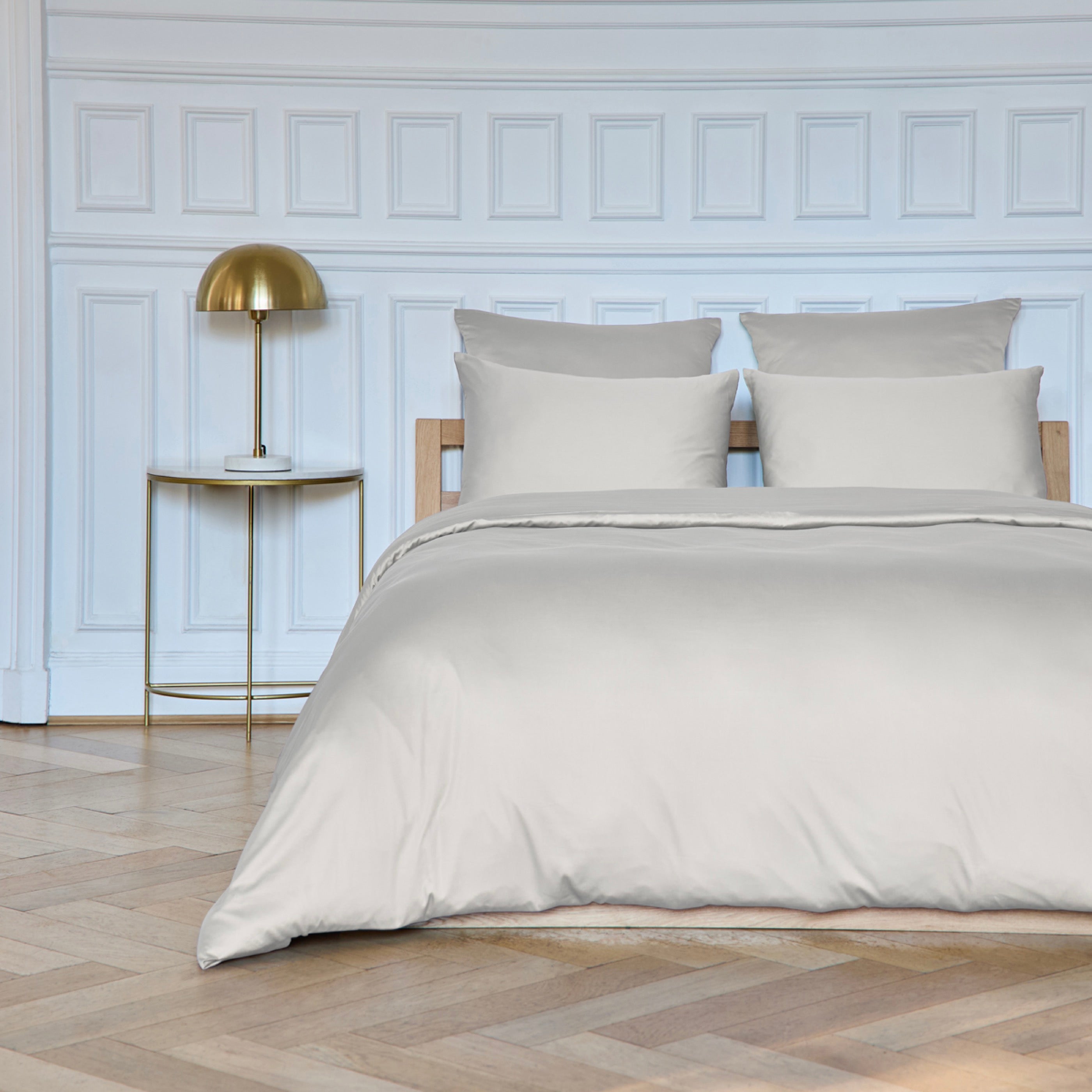 Housse De Couette Alexane - 100% Satin De Coton - Sable