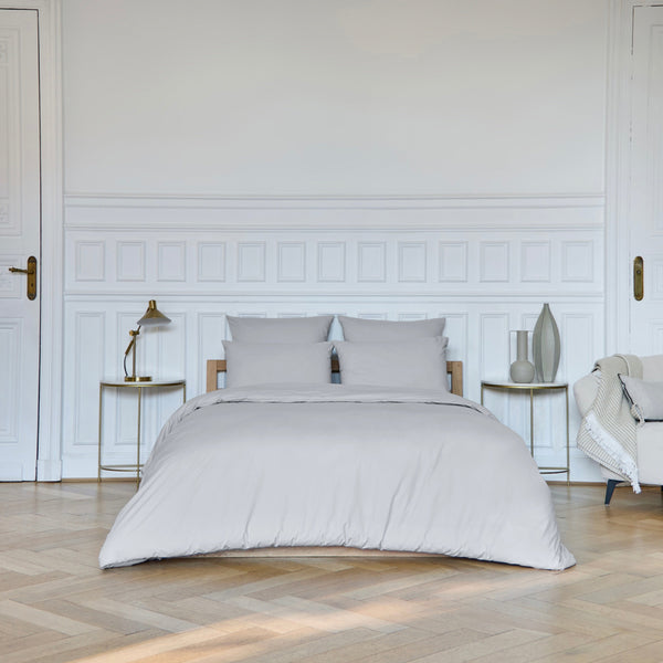 Housse De Couette Amance - Percale De Coton - Gris Perle