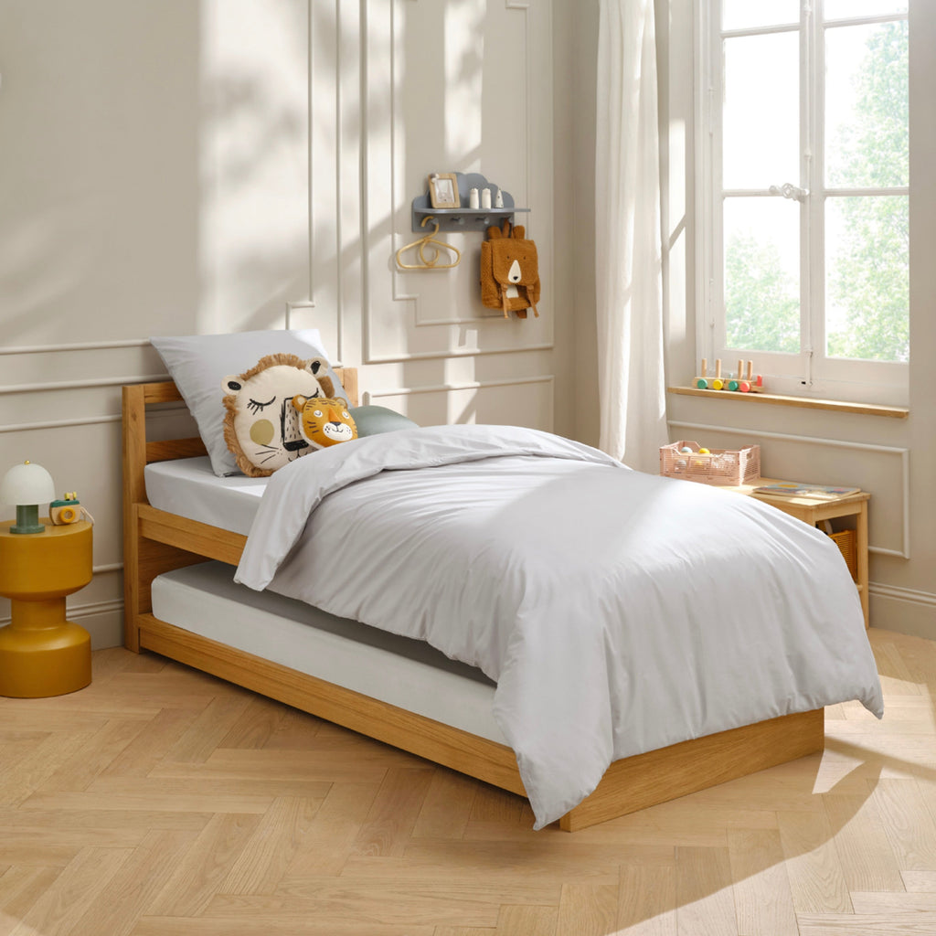 Housse De Couette Amance - Percale De Coton - Gris Perle