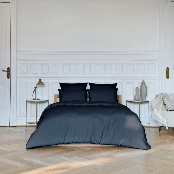 Housse De Couette Amance - Percale De Coton - Noir