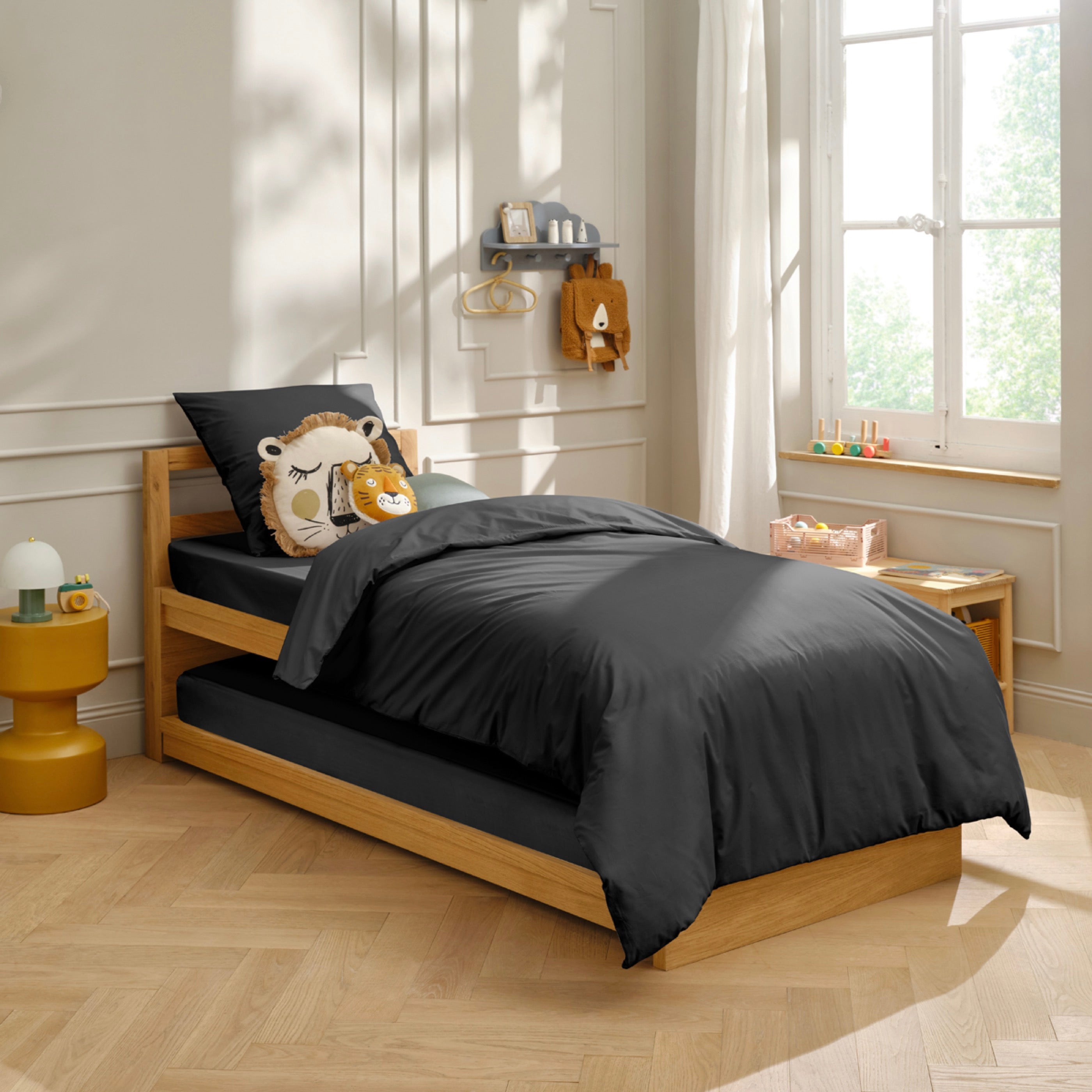 Housse De Couette Amance - Percale De Coton - Noir