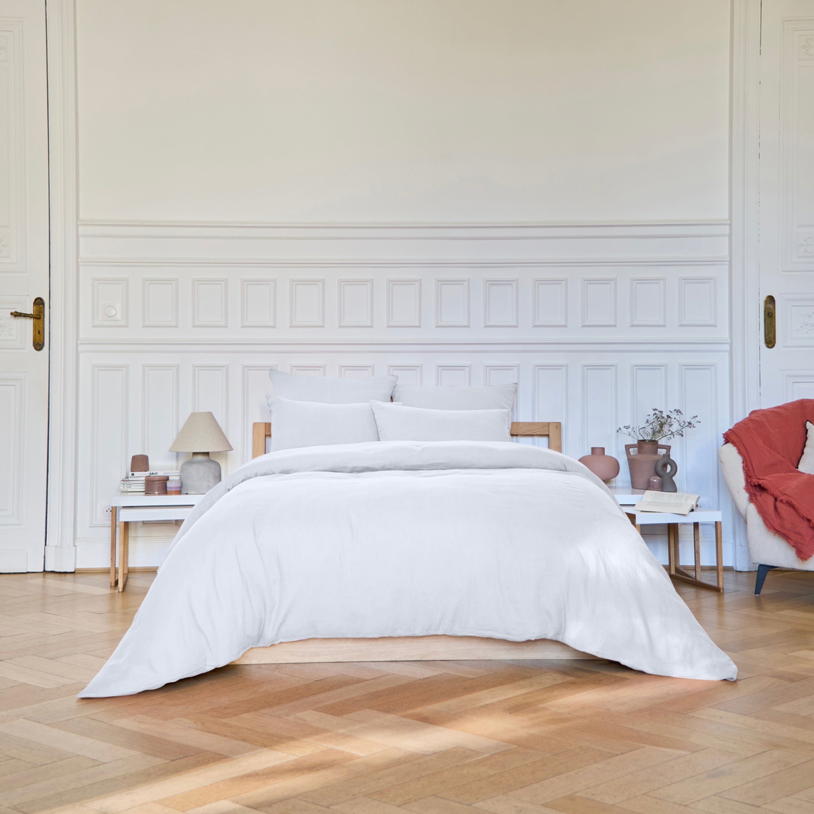 Housse De Couette Brunelle - 100% Lin Lavé - Blanc