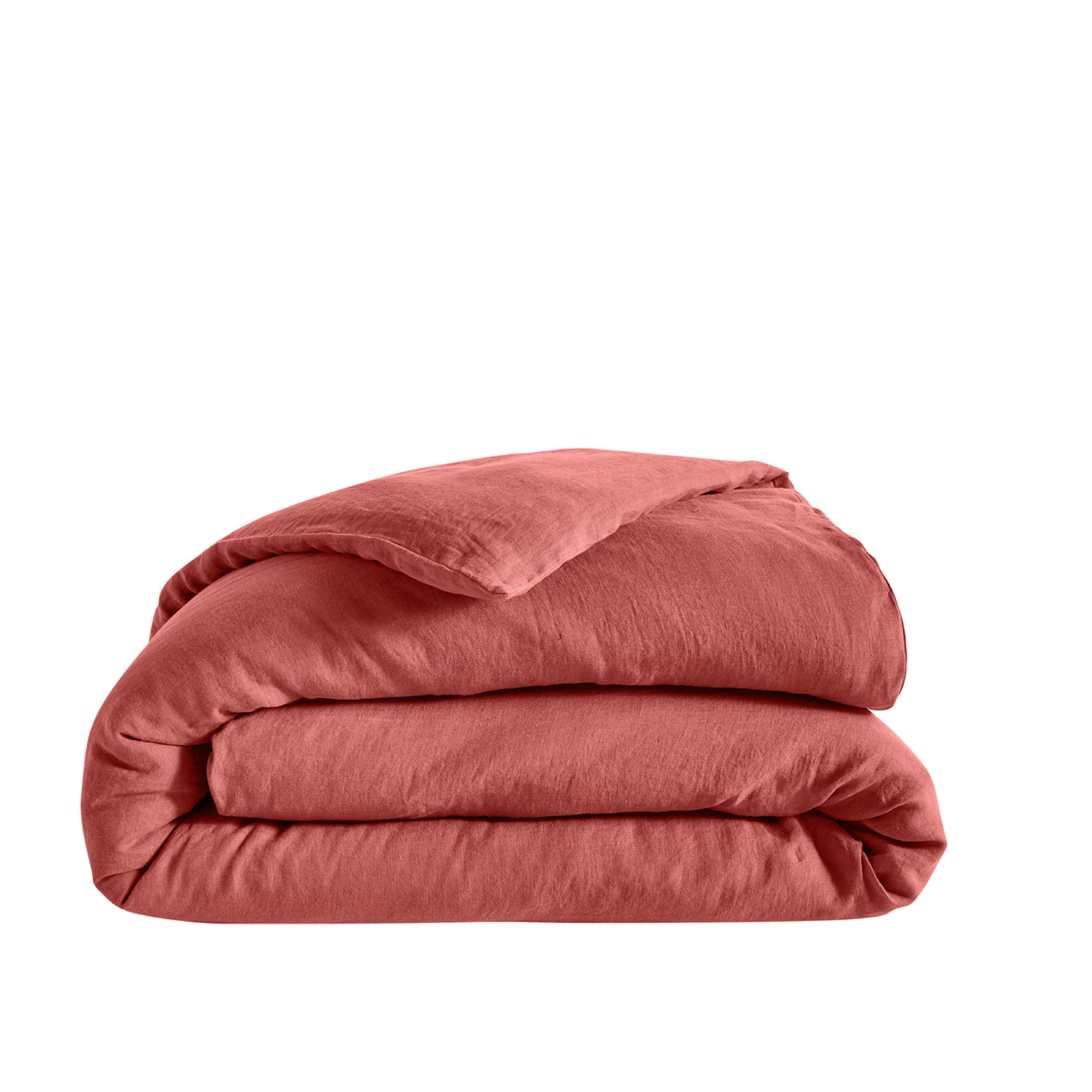 Housse De Couette Brunelle - 100% Lin Lavé - Terracotta