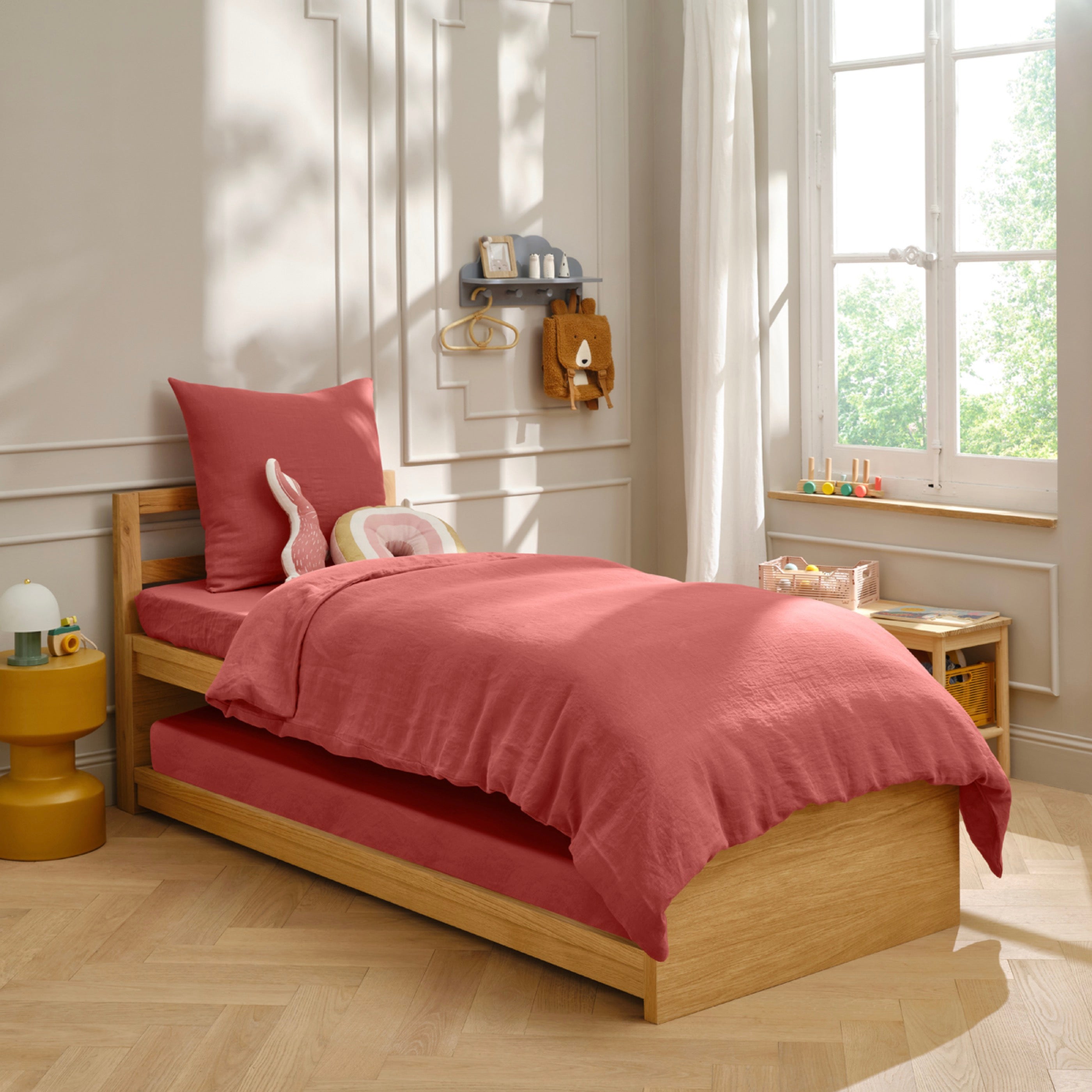 Housse De Couette Brunelle - 100% Lin Lavé - Terracotta