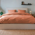 Housse De Couette Percale De Coton - Terracotta
