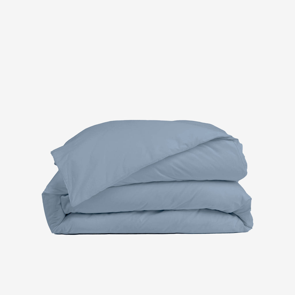 Housse De Couette Percale De Coton - Bleu Gris