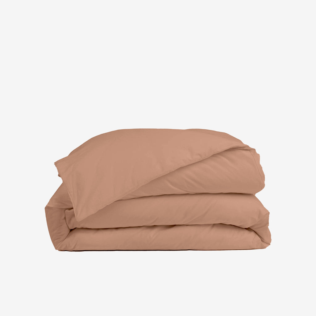 Housse De Couette Percale De Coton - Terracotta