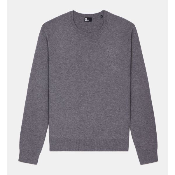 The Kooples - Pull Col Rond Broderie Poitrine