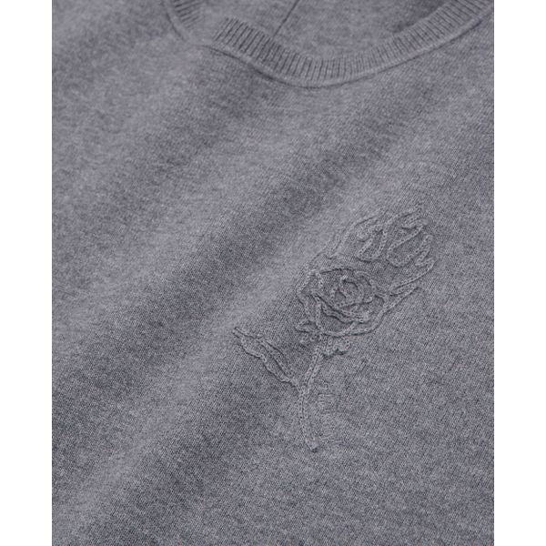 The Kooples - Pull Col Rond Broderie Poitrine