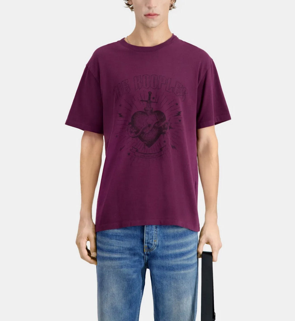 The Kooples - T-Shirt Manches Courtes Avec Print Coeur - Homme