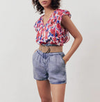IKKS - Top Loose Imprimé Floral Flash Recyclé - Hortensia