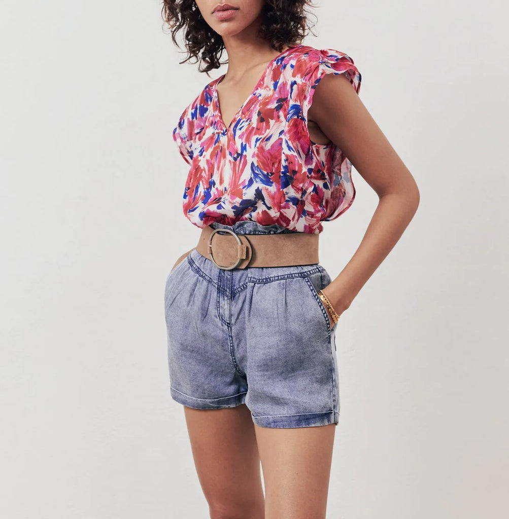 IKKS - Top Loose Imprimé Floral Flash Recyclé - Hortensia
