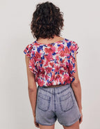 IKKS - Top Loose Imprimé Floral Flash Recyclé - Hortensia