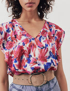 IKKS - Top Loose Imprimé Floral Flash Recyclé - Hortensia