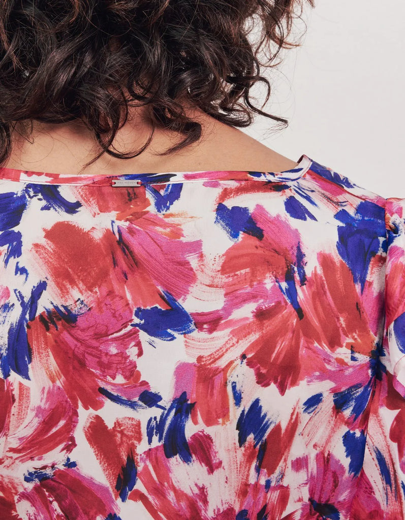 IKKS - Top Loose Imprimé Floral Flash Recyclé - Hortensia