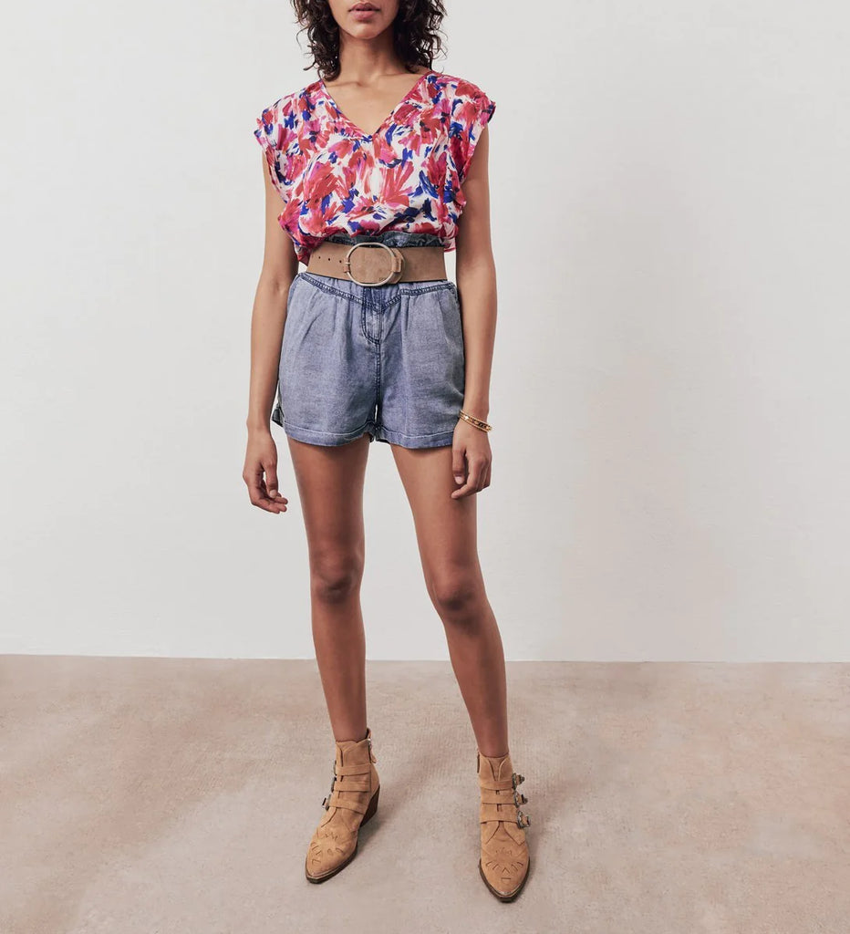 IKKS - Top Loose Imprimé Floral Flash Recyclé - Hortensia