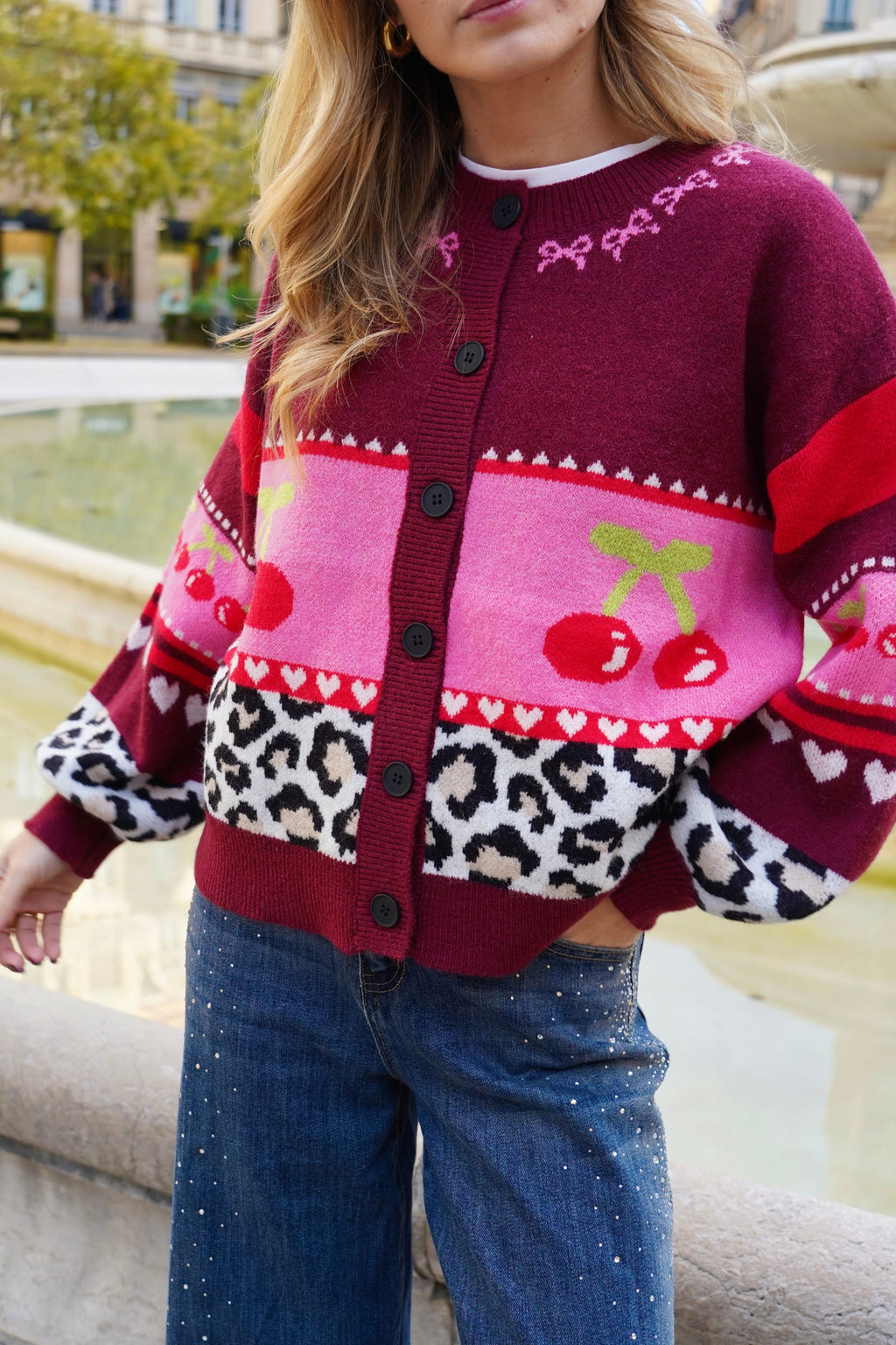 Gilet Cherry On The Cake Bordeaux