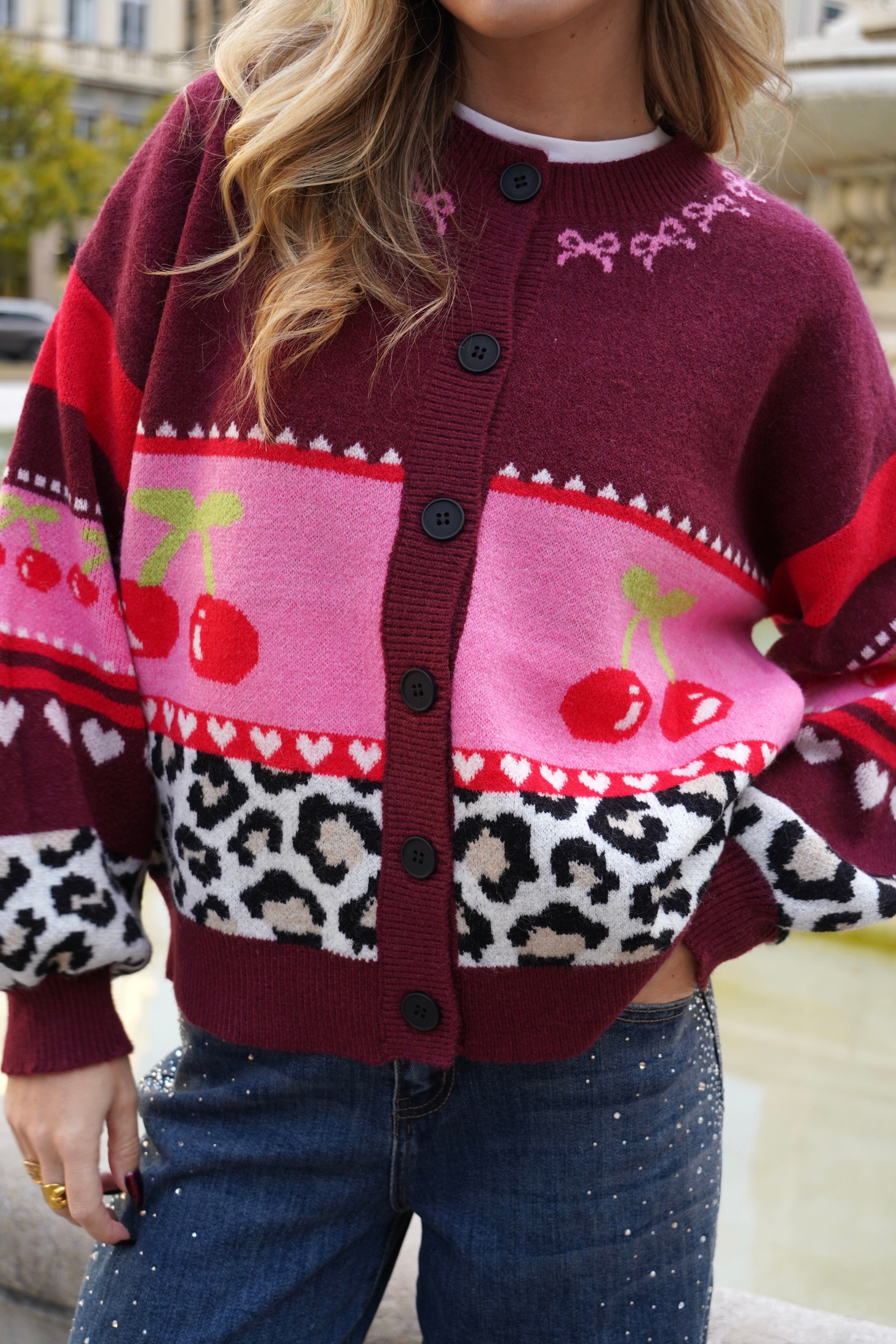 Gilet Cherry On The Cake Bordeaux