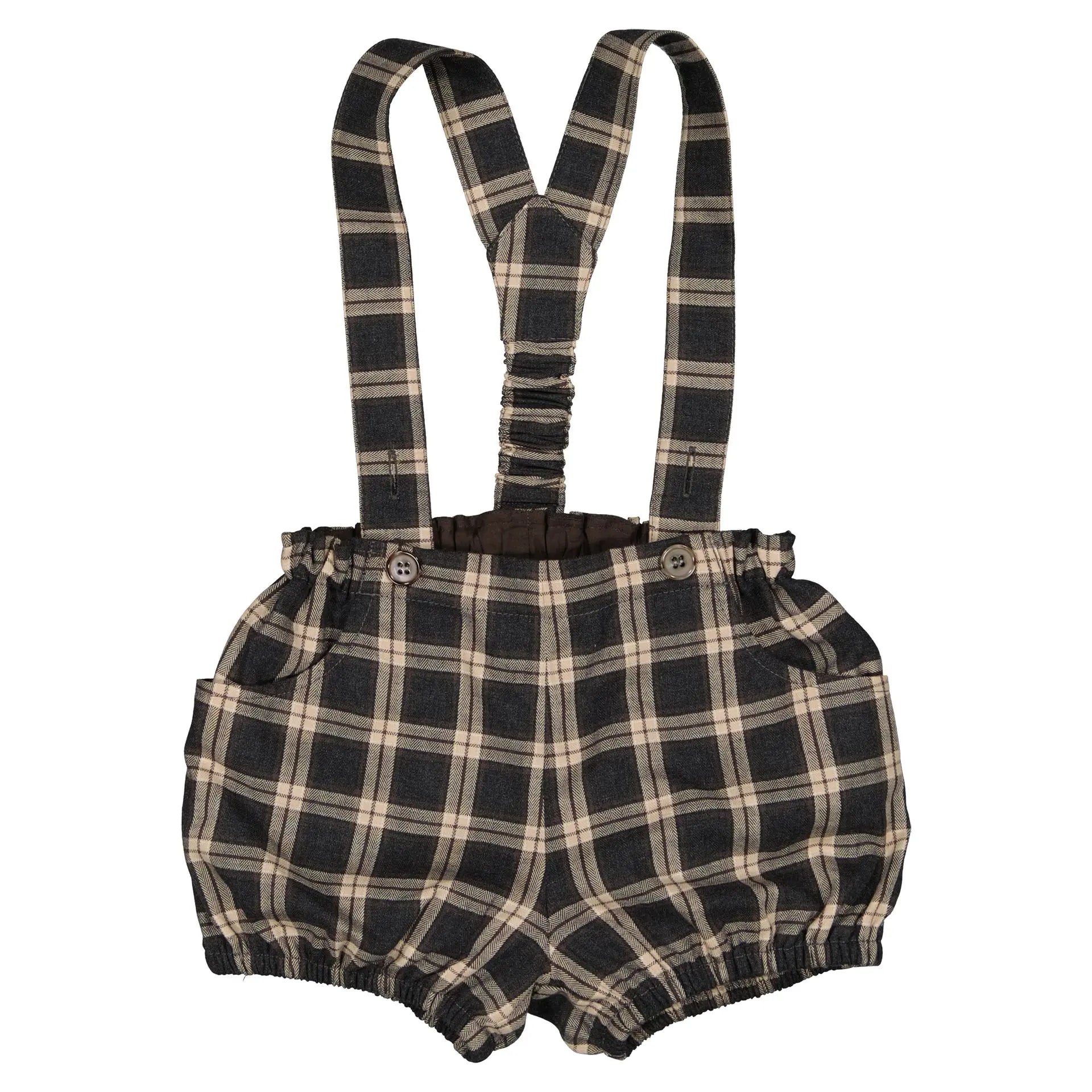 Bloomer À Bretelles Ternes - Tartan Gris