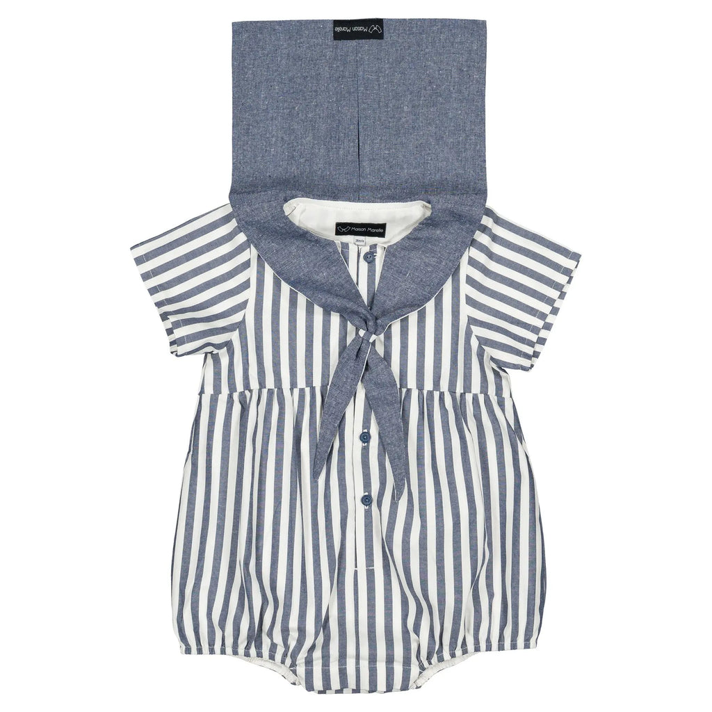 Barboteuse Cambon - Rayé Bleu Foncé