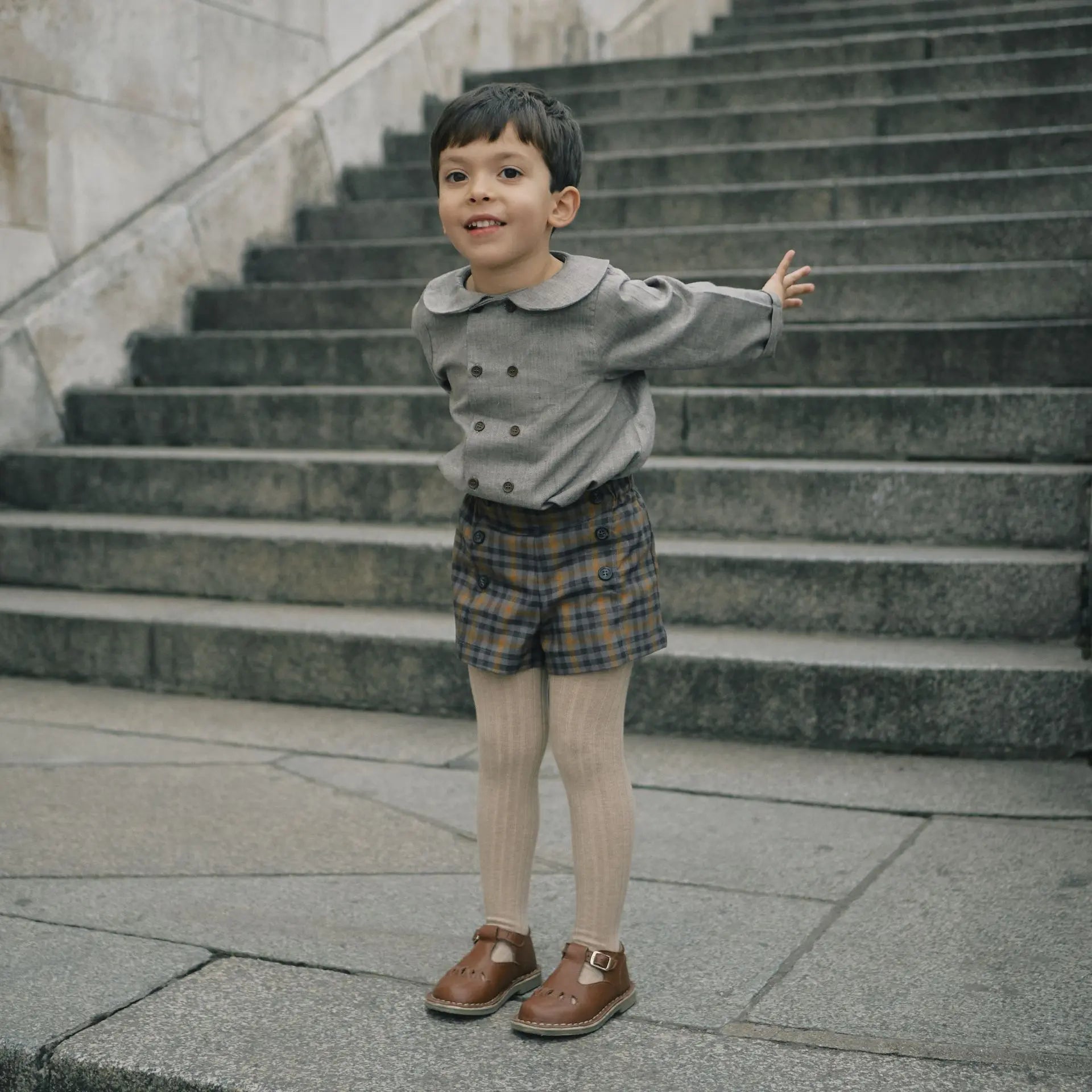 Short Sevres - Tartan Orange - Taupe
