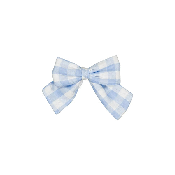 Barrette Halles - Double Gaze Vichy Bleu
