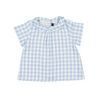 Blouse Courcelles - Vichy Bleu Double Gaze