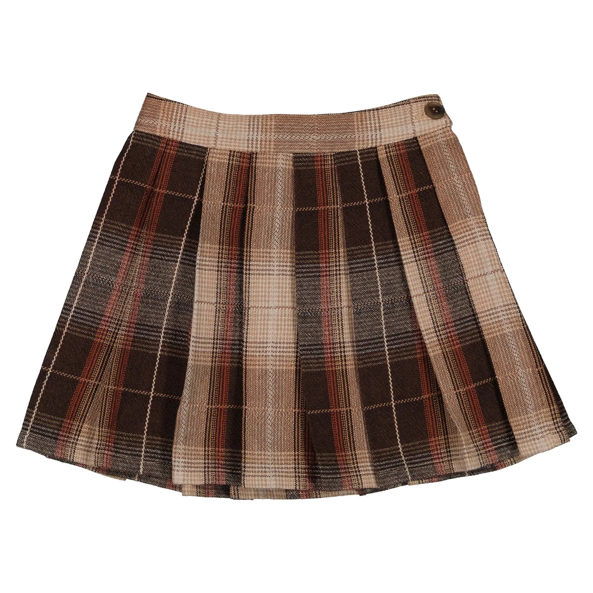 Jupe Py - Plissé Tartan Marron