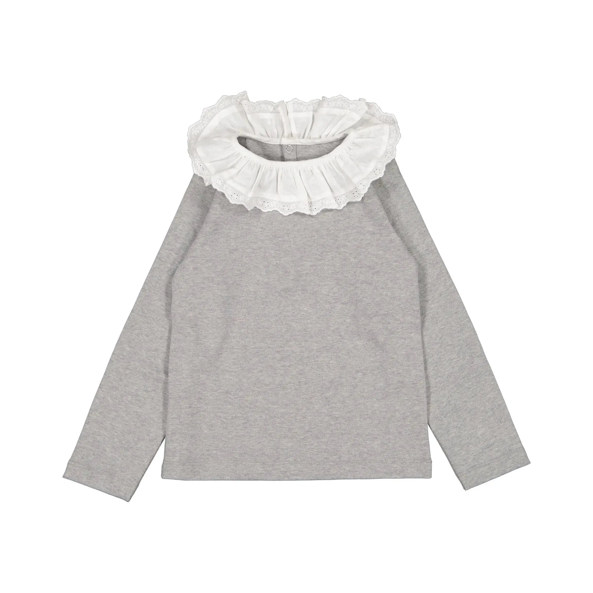 T-Shirt Vavin - Col Avec Broderie - Gris