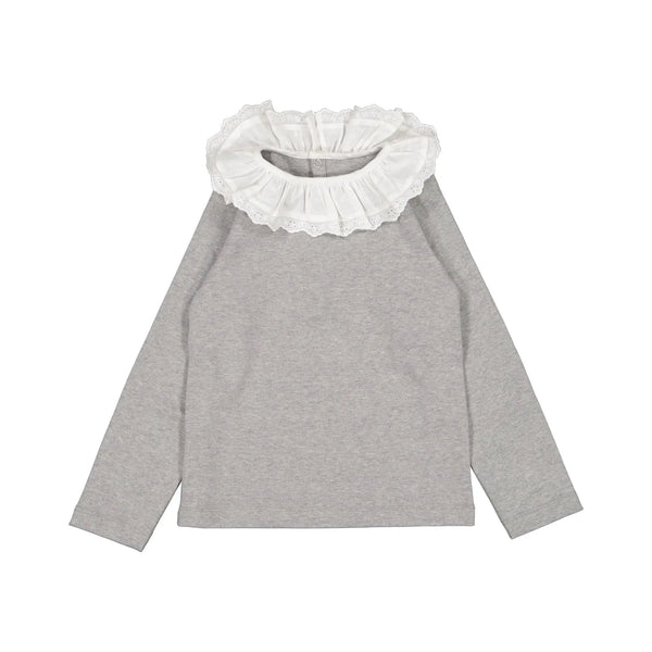 T-Shirt Vavin - Col Avec Broderie - Gris