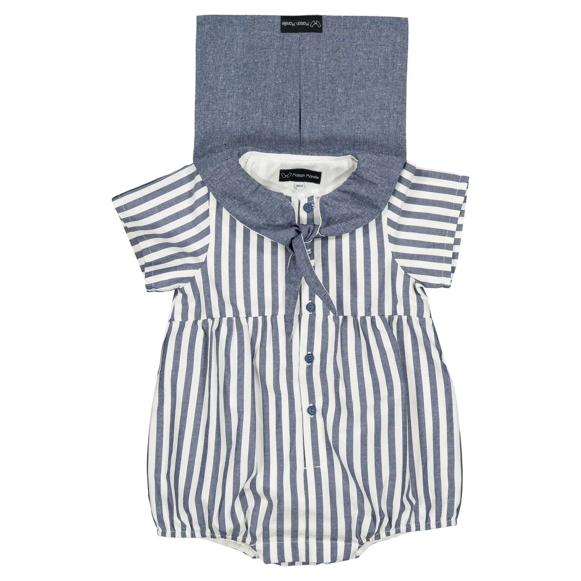 Barboteuse Cambon - Rayé Bleu Foncé