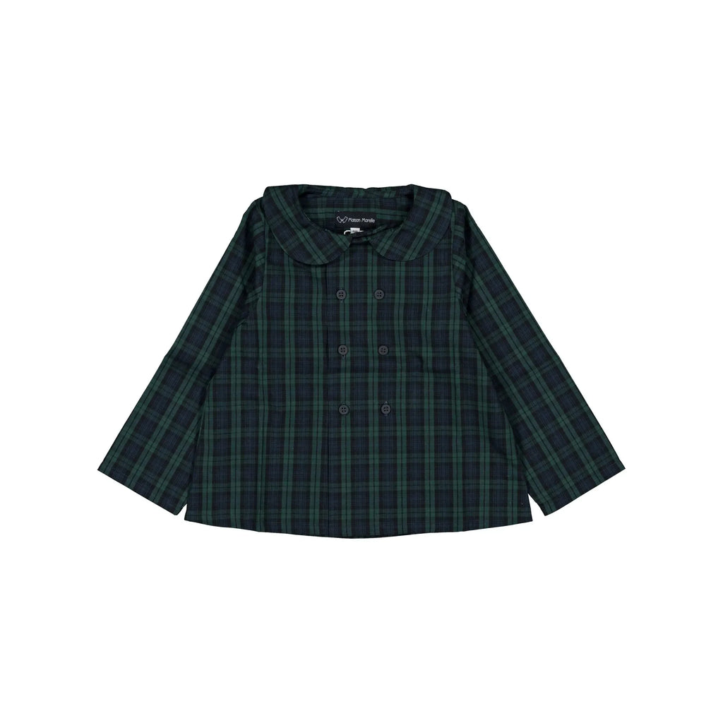 Blouse Convention-Tartan Bleu