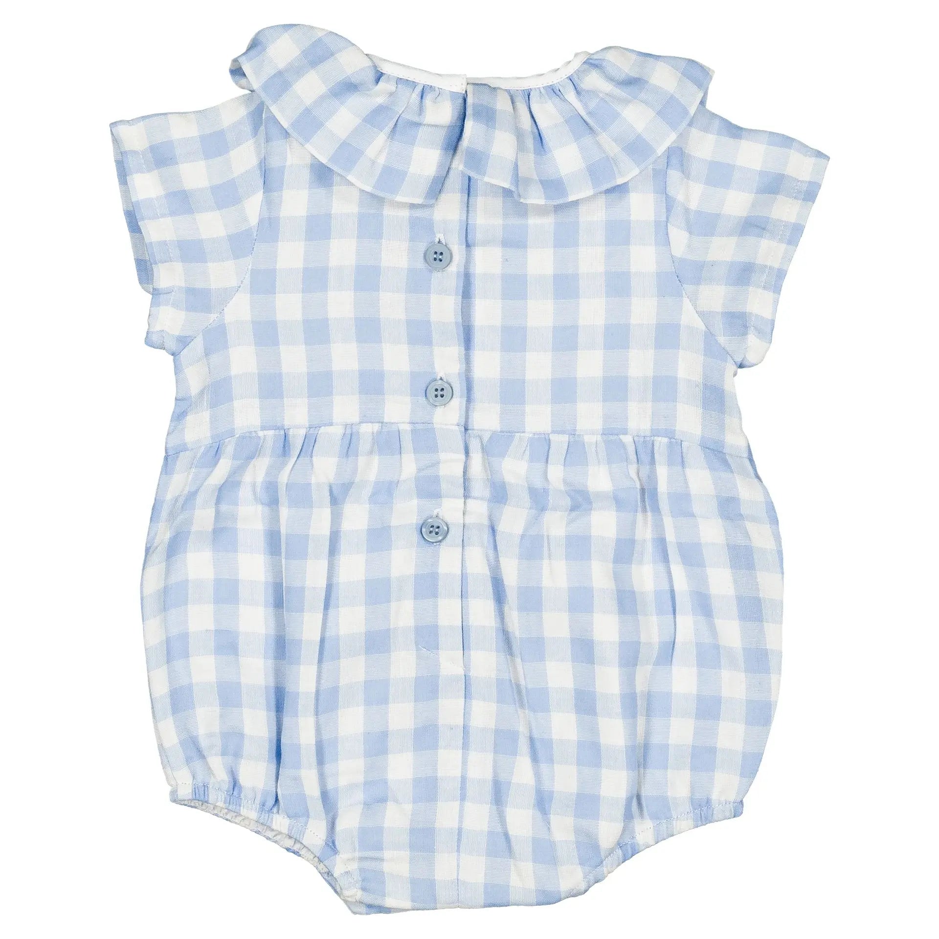 Barboteuse Dupleix - Double Gaze Vichy Bleu