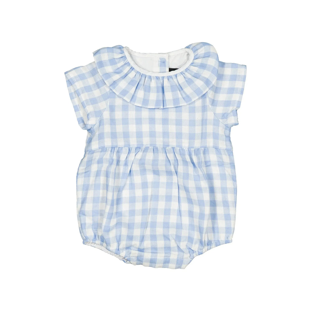 Barboteuse Dupleix - Double Gaze Vichy Bleu