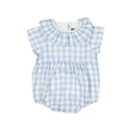 Barboteuse Dupleix - Double Gaze Vichy Bleu