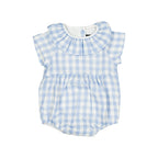 Barboteuse Dupleix - Double Gaze Vichy Bleu