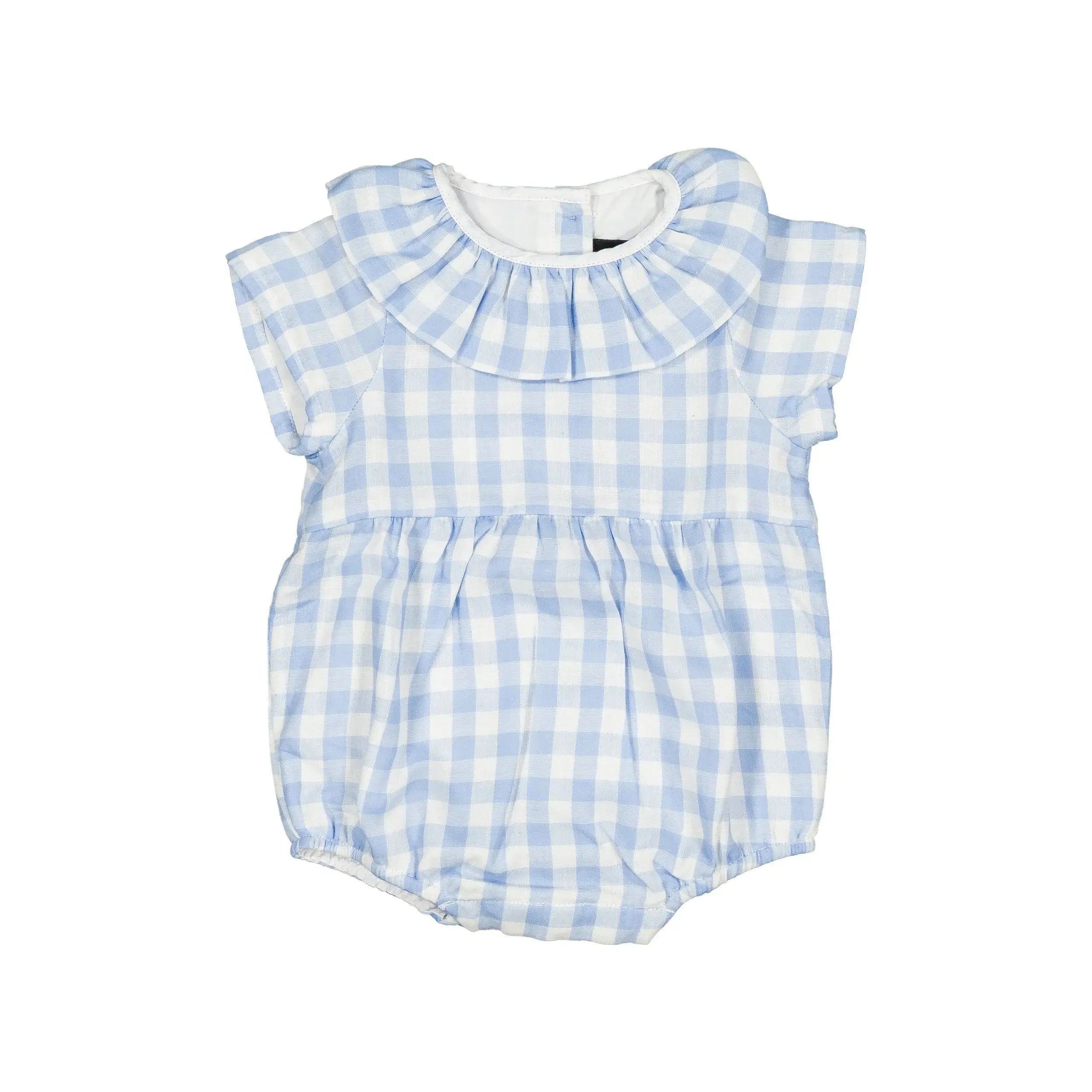 Barboteuse Dupleix - Double Gaze Vichy Bleu
