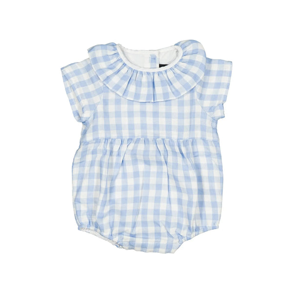 Barboteuse Dupleix - Double Gaze Vichy Bleu