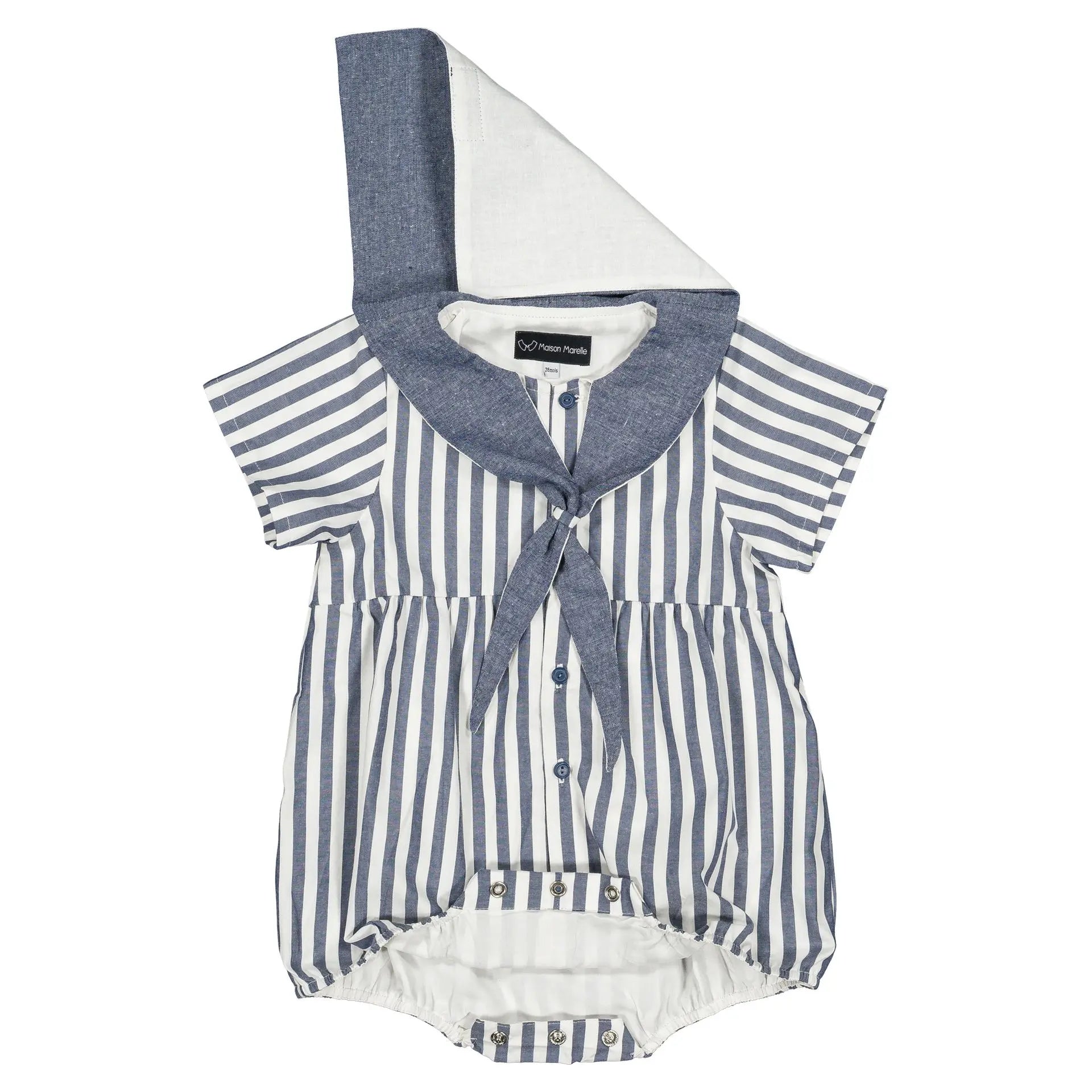 Barboteuse Cambon - Rayé Bleu Foncé