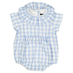Barboteuse Dupleix - Double Gaze Vichy Bleu