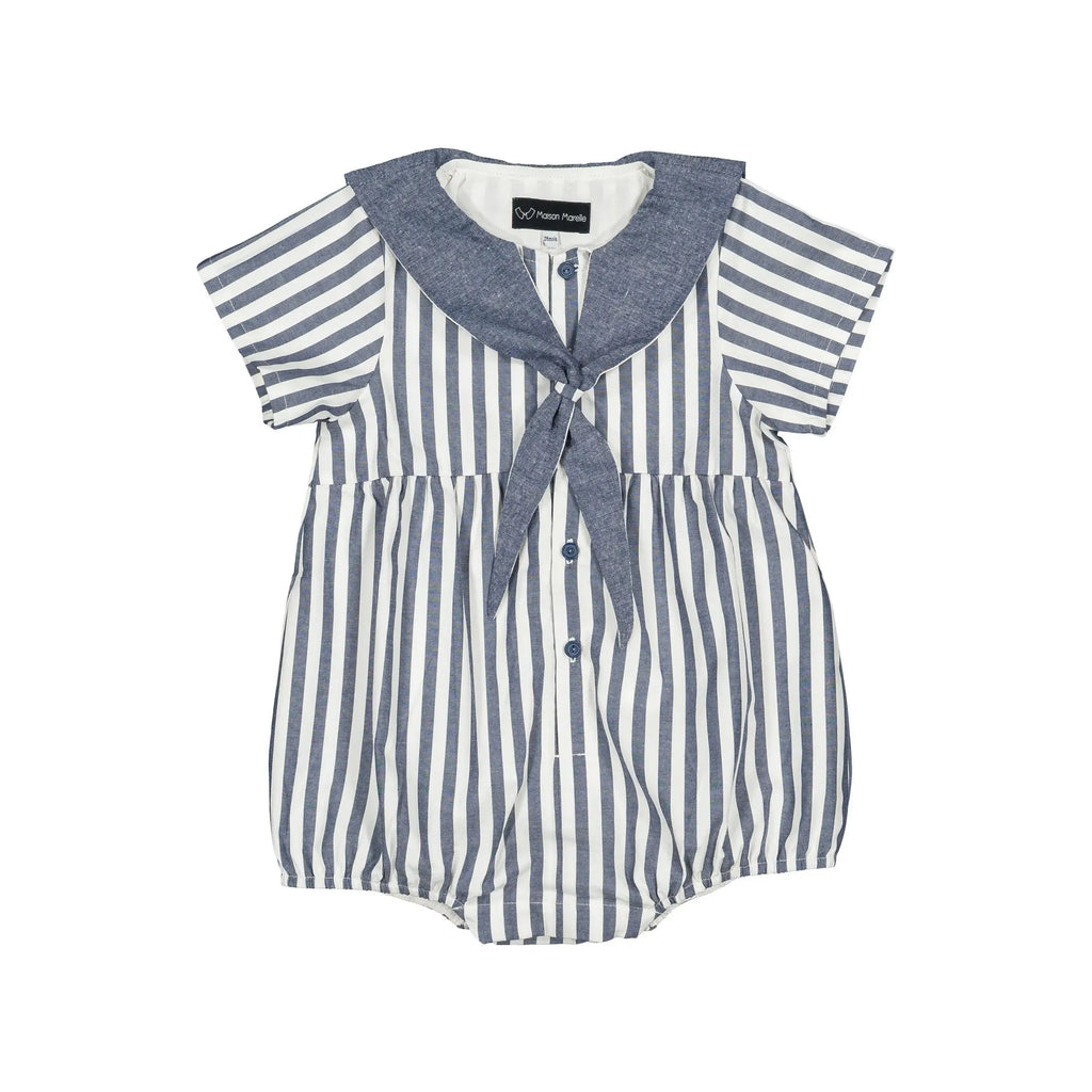 Barboteuse Cambon - Rayé Bleu Foncé