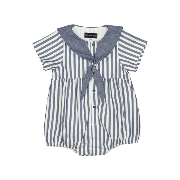 Barboteuse Cambon - Rayé Bleu Foncé