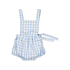 Barboteuse Marais - Double Gaze Vichy Bleu